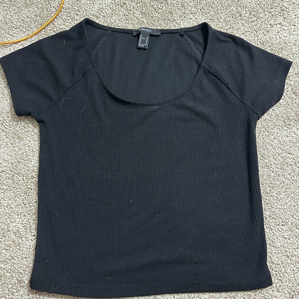 Forever 21 Black Fitted Short Sleeve Tee